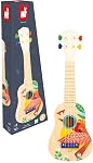Janod - Gioia Ukulele- Instrument de musique - Jouet de développement en bois coloré - Apprentissage - Découverte sonore pour les enfants et les jeunes enfants - à partir 3 Années + - Multilingue - J07652