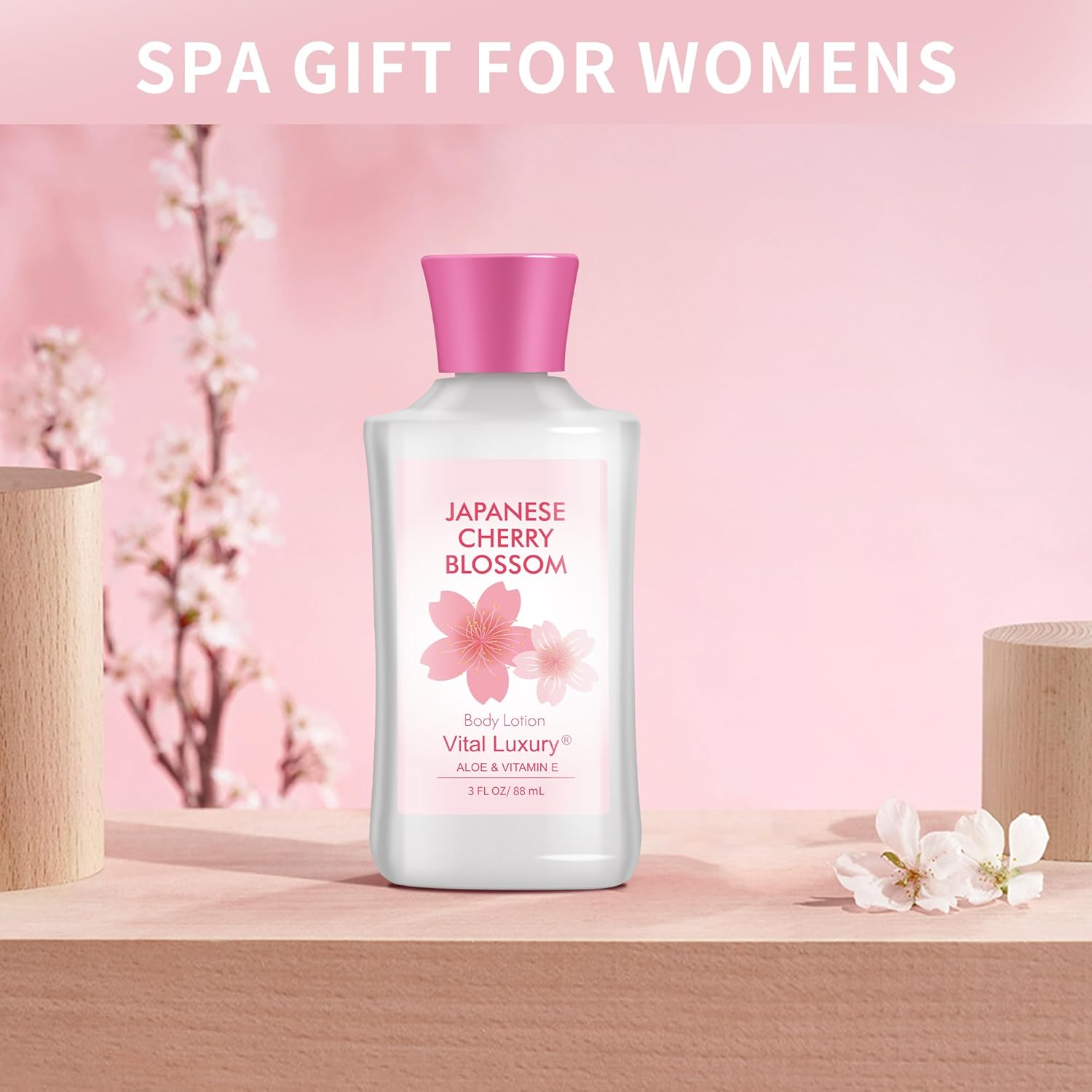 Bath and Body Travel Gift Set, 3pcs Travel Size Shower Gel Body Lotion Fragrance Mist Christmas Birthday Gift TSA-Friendly for On-the-Go Self-Care (3PCS, Japanese Cherry Blossom) - Image 4