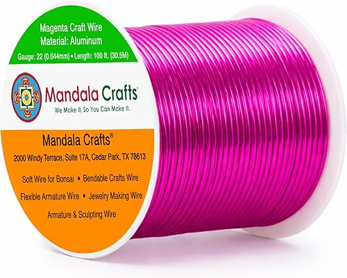 Vista 235 de Mandala Crafts - Alambre de aluminio anodizado de calibre 10 para manualidades de joyería - 32 pies de alambre flexible de cobre coloreado - Doble