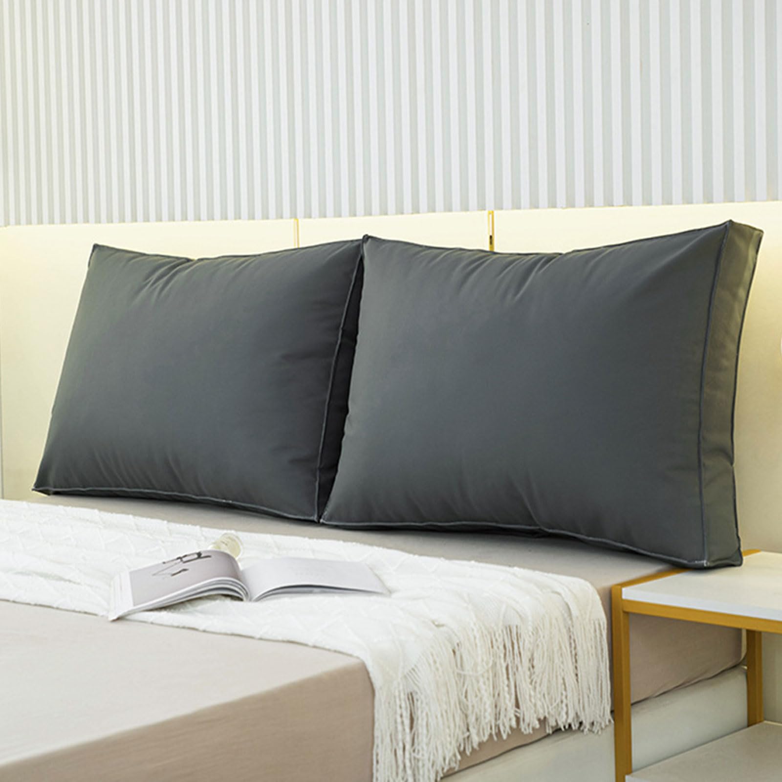 Cojín de respaldo con tecnología de almohada de lectura tapizada de tela, suave y cómodo, cojín de apoyo para el respaldo del cabecero para sofá cama, cojín de posicionamiento con funda extraíble (1