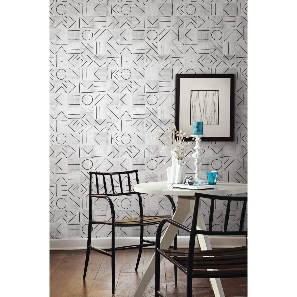 RoomMates RMK11639RL 45.72 cm x 5.74 m Down The Line Vinyl Wallpaper, Black and Grey, 45 x 574 cm - Image 2