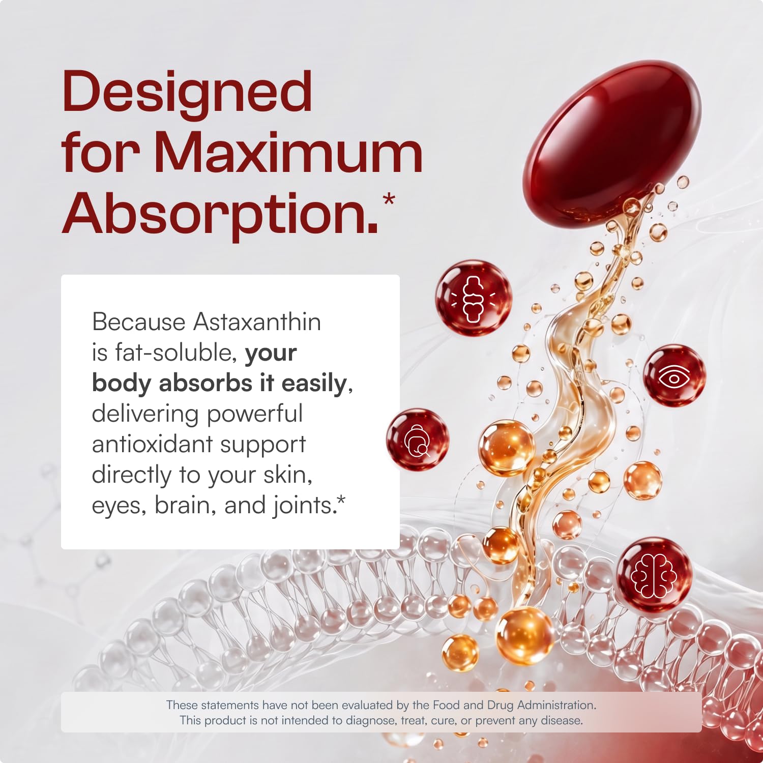 Astaxanthin 12mg Antioxidants Supplement – Natural Microalgae Source – Lipid-Based Softgel for Enhanced Absorption – Cognitive, Vision & Joint Support – 30 Softgels (Pack of 1) — Amazon image 5
