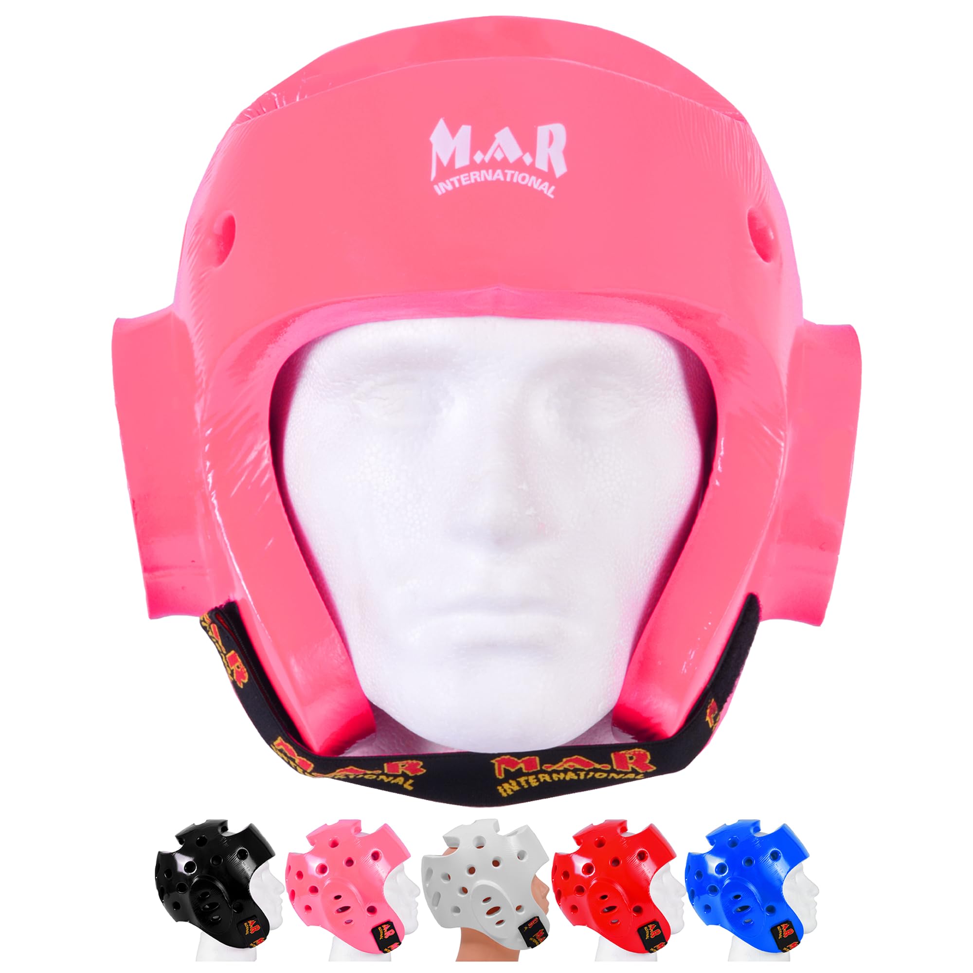 MAR | Pink Pro Dipped Foam Head Guard Boxing Sparring Grappling Competition Training for Kickboxing, Karate, Taekwondo, Semi Contact & More, Adult Kids Headgear (Medium)