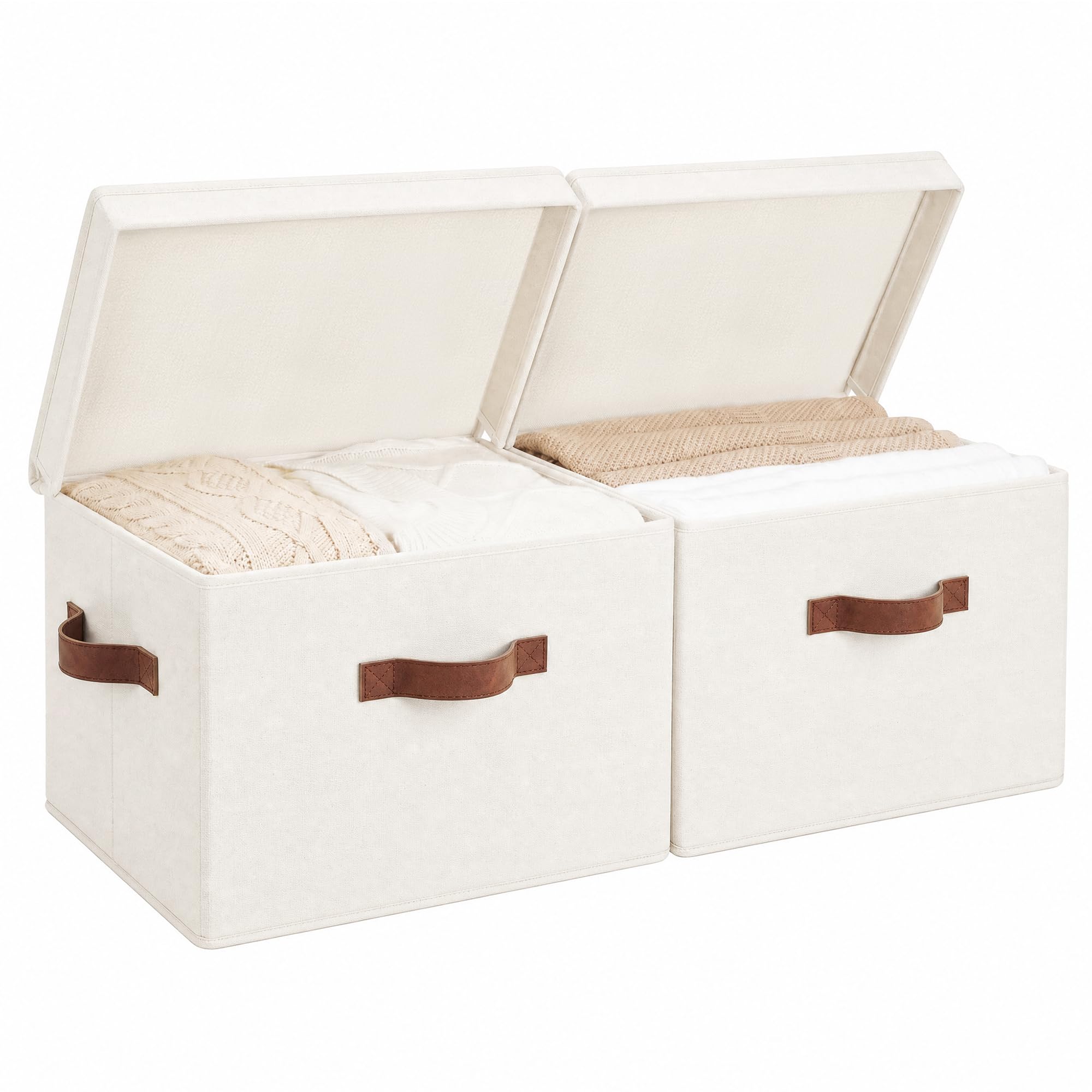 StorageWorks Fabric Storage Bins with Lids, Closet Storage Bins