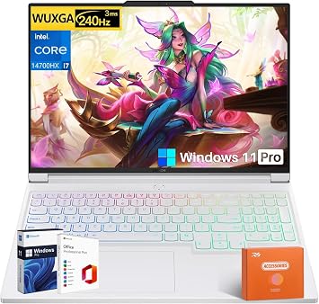 Lenovo Legion 7i 16 Inch Gaming Laptop, Intel i7-14700HXUp to 5.5 GHz, Beat i9-13900HX, NVIDIA RTX 4060, 16" WQXGA 240Hz, 32 GB DDR5, 1 TB SSD, Wi-Fi 6E, Windows 11 Pro, MS Office Pro, Accessories