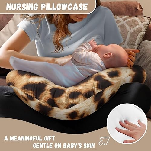 Miniatura 6 de Funda de almohada de lactancia de leopardo que se adapta a la almohada de apoyo original para lactancia materna y alimentación con biberón, funda de
