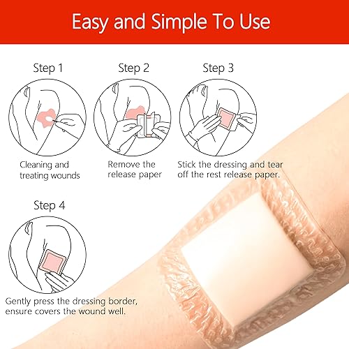 Miniatura 7 de Apósito de espuma de silicona, vendajes de silicona impermeables, almohadillas para el cuidado de heridas de exudado pesado, vendajes de llagas de