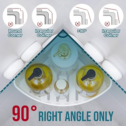 Miniatura 2 de TAILI Organizador de ducha de esquina con ventosa, estante de baño, organizador de pared para champú, acondicionador, estante de plástico para