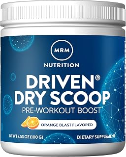 MRM Nutrition Driven™ Dry Scoop Pre-Workout Powder| Orange Blast Flavored| Pure Ingredients| Muscle + Hydration + Energy Blends| Performance Energy | Vegan + Gluten-Free | 15 Servings