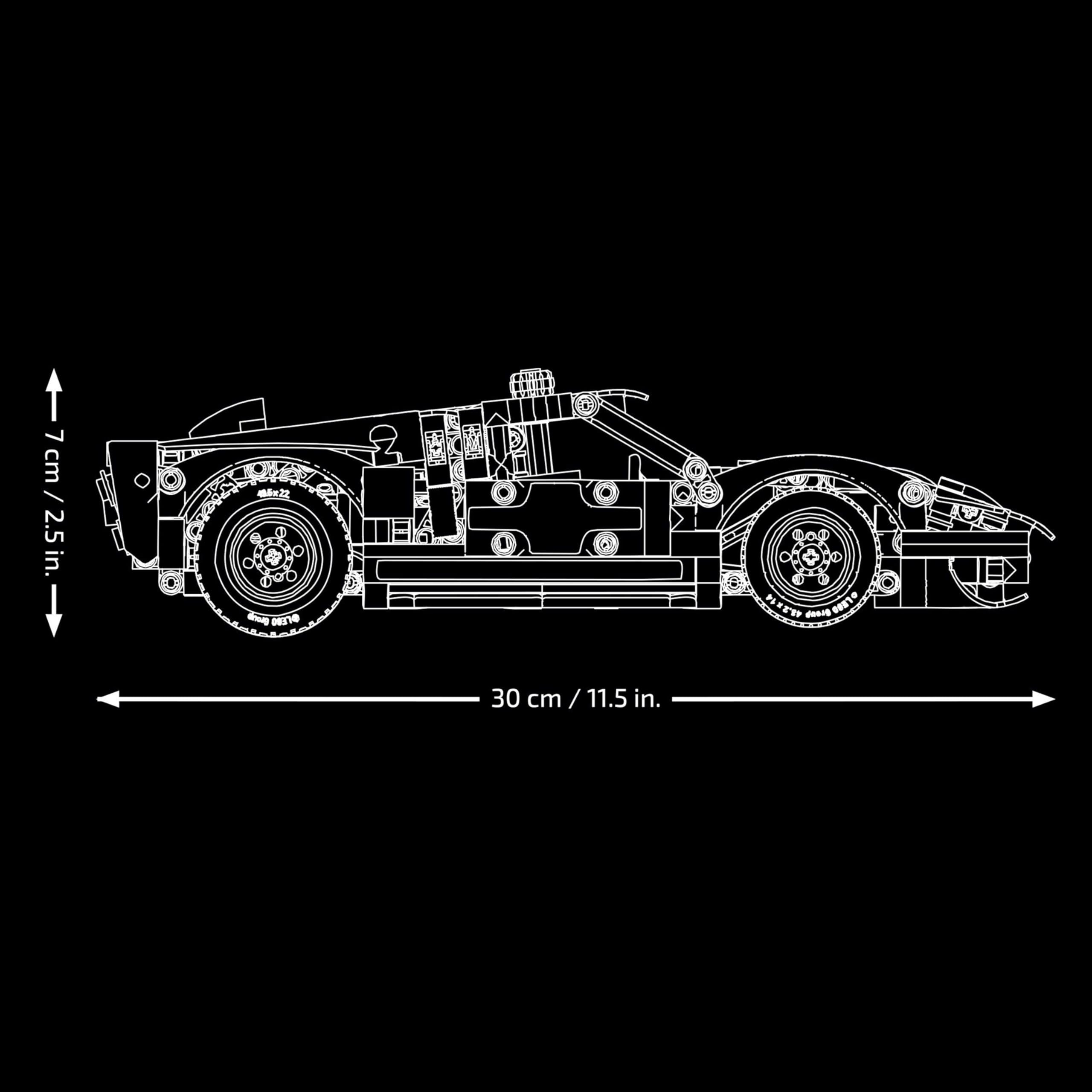 LEGO Technic 1966 Ford GT40 MKII Rennwagen - Bauset für Erwachsene - Modellauto zum Sammeln mit Lenkung und V8-Motor - Rennauto zum Ausstellen und Spielen - Geschenk für Männer und Frauen - 42223