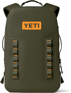 YETI Panga 28 Airtight Waterproof Submersible Backpack, Olive/King Crab Orange