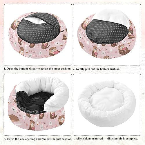 Miniatura 8 de Valentine Animal Peach Warm & Soft Pet Dog Beds fluffier Cat Pillow Bed for Extra Small Size Pets Supplies Camas para mascotas Grandes