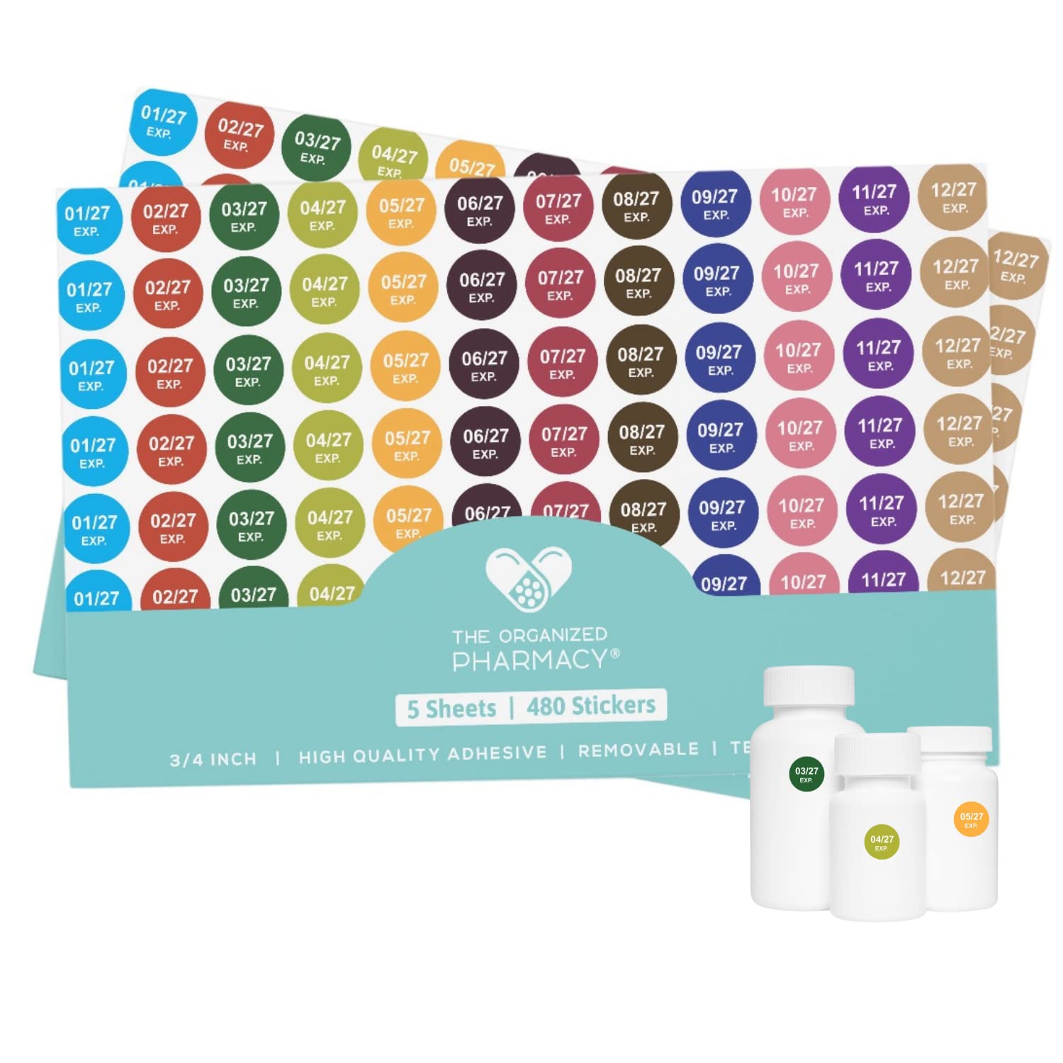 Amazon.com : The Organized Pharmacy Expiration Dates Stickers ...