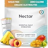 Nectar Hydration Packets - Electrolytes Powder Packets - Sugar Free & 0 Calorie - Organic Fruit Liquid Daily IV Hydrate Sticks for Dehydration & Rehydration Relief (Tropical 18 Pack)