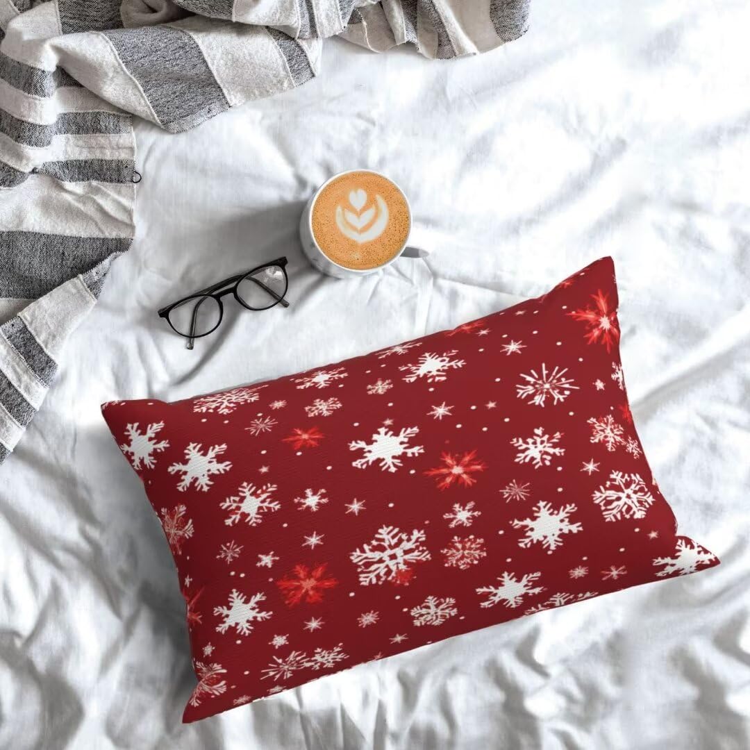 Funda Cojin 70x90 cm Fundas Cojines Rojo Cojines Cama Decorativos Juego de 2, Navidad Funda de Almohada Lumbar Rectangular Cojines Sofa para Jardin Sala de Estar Dormitorio Decoracion Hogar-dm361