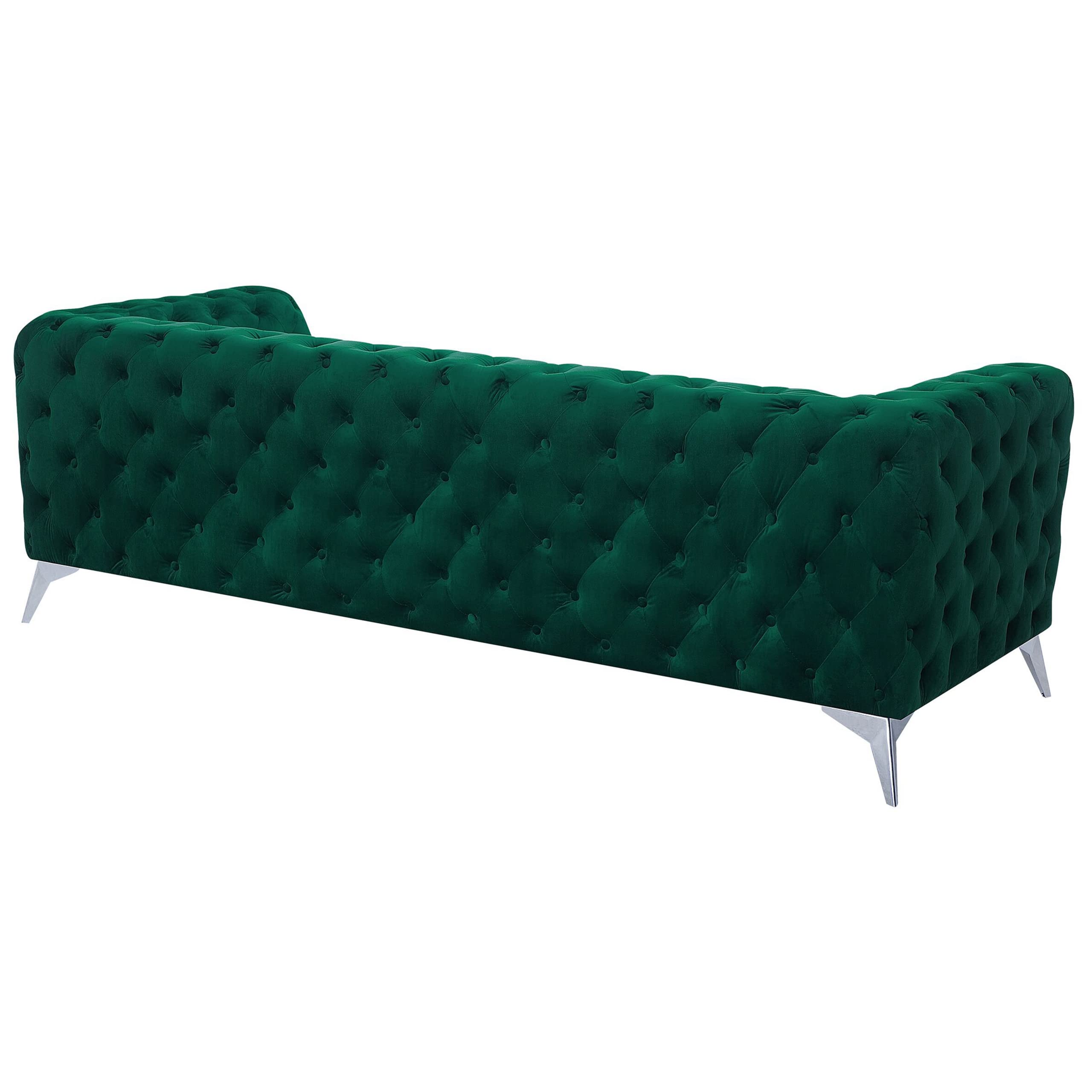 Beliani Klassisches Polstersofa Samtstoff Chesterfield Style grün Sotra