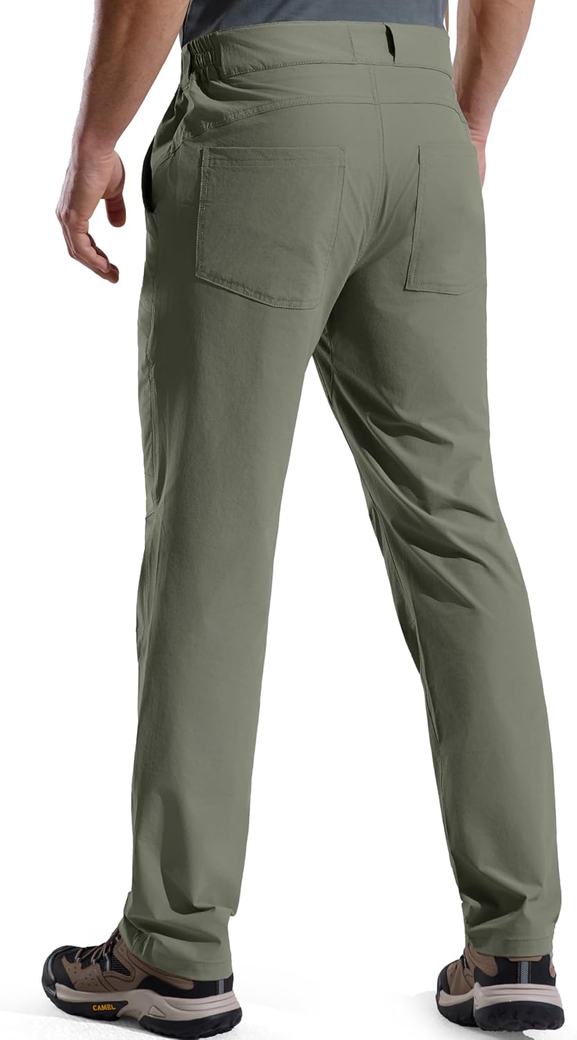 FREE SOLDIER Men's Outdoor Cargo Hiking Pants with Belt Lightweight Waterproof Quick Dry Tactical Pants Nylon Spandex (Sage Green 30W/30L)