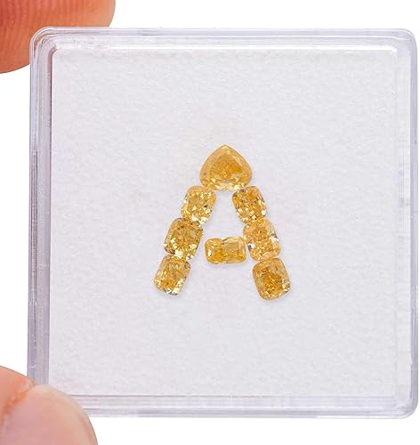 Miniatura 2 de 0.54 Tcw - 8 joyas hechas a mano amarillas naturales del color de lujo de los diamantes para el regalo de las mujeres para ella, No, Diamante