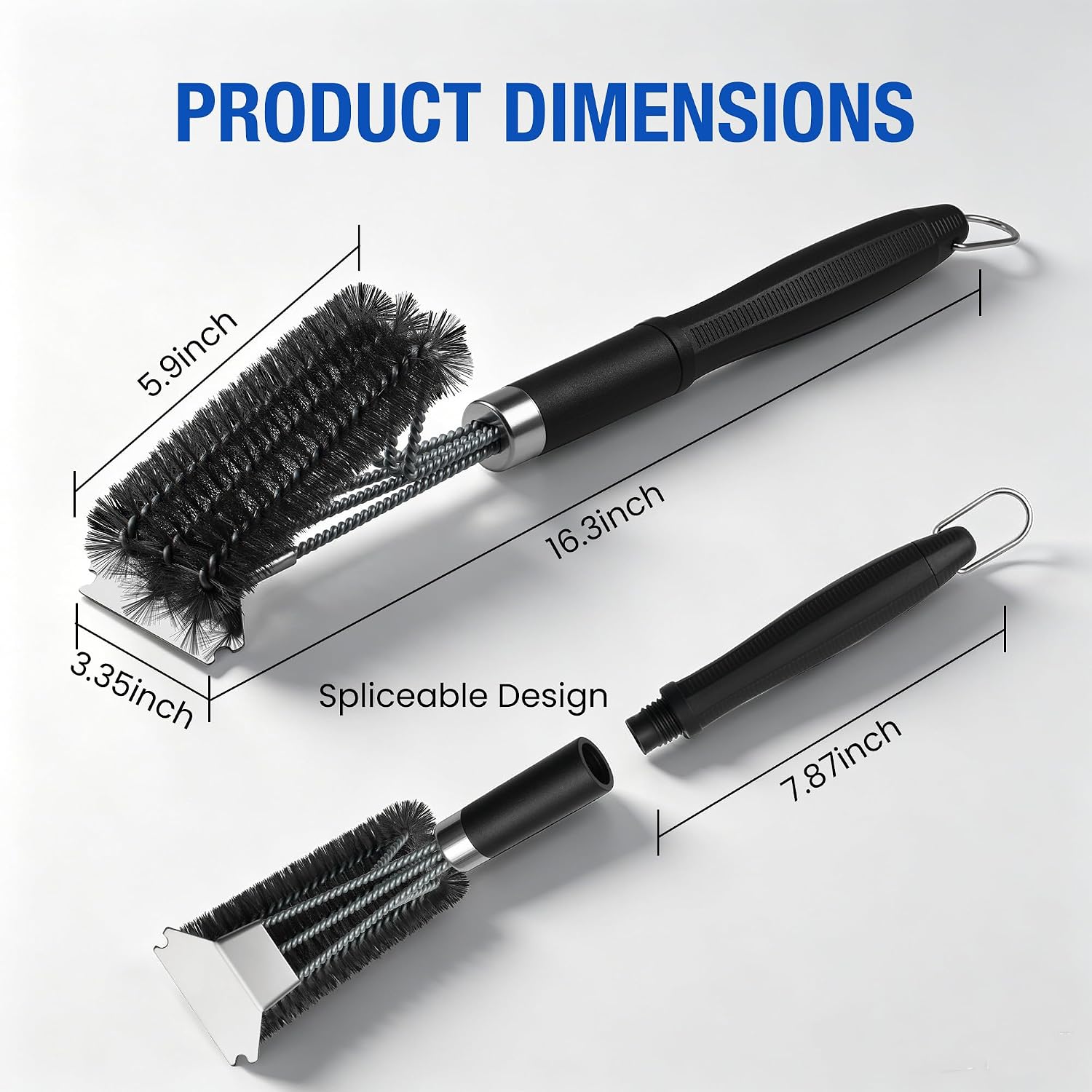 Anfrere Grill Brush & Scraper, 16" Angled-Head BBQ Tool image 3