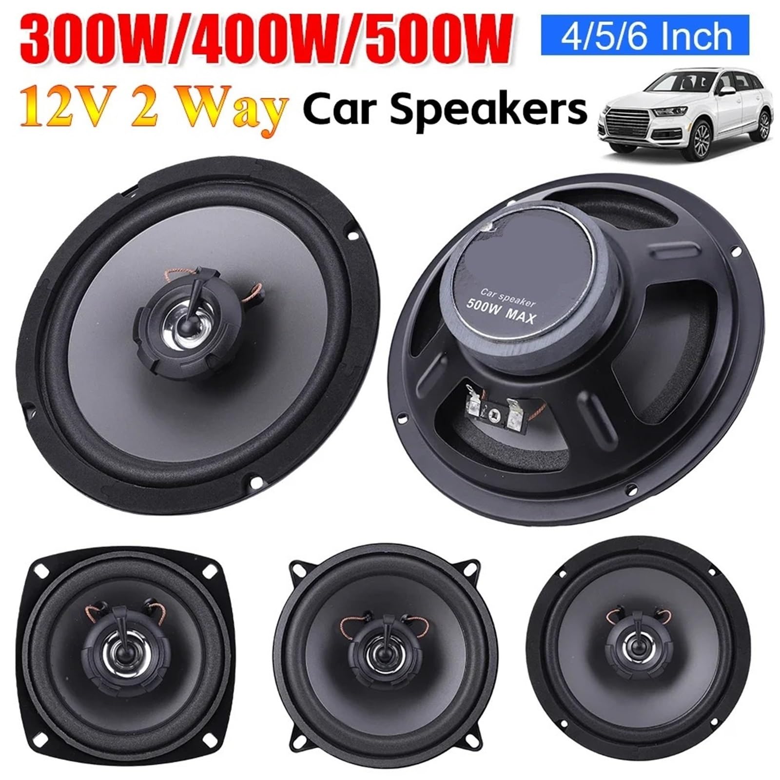 Amazon.co.jp: 車載 カースピーカー 4/5/6インチ カースピーカー 12V 2