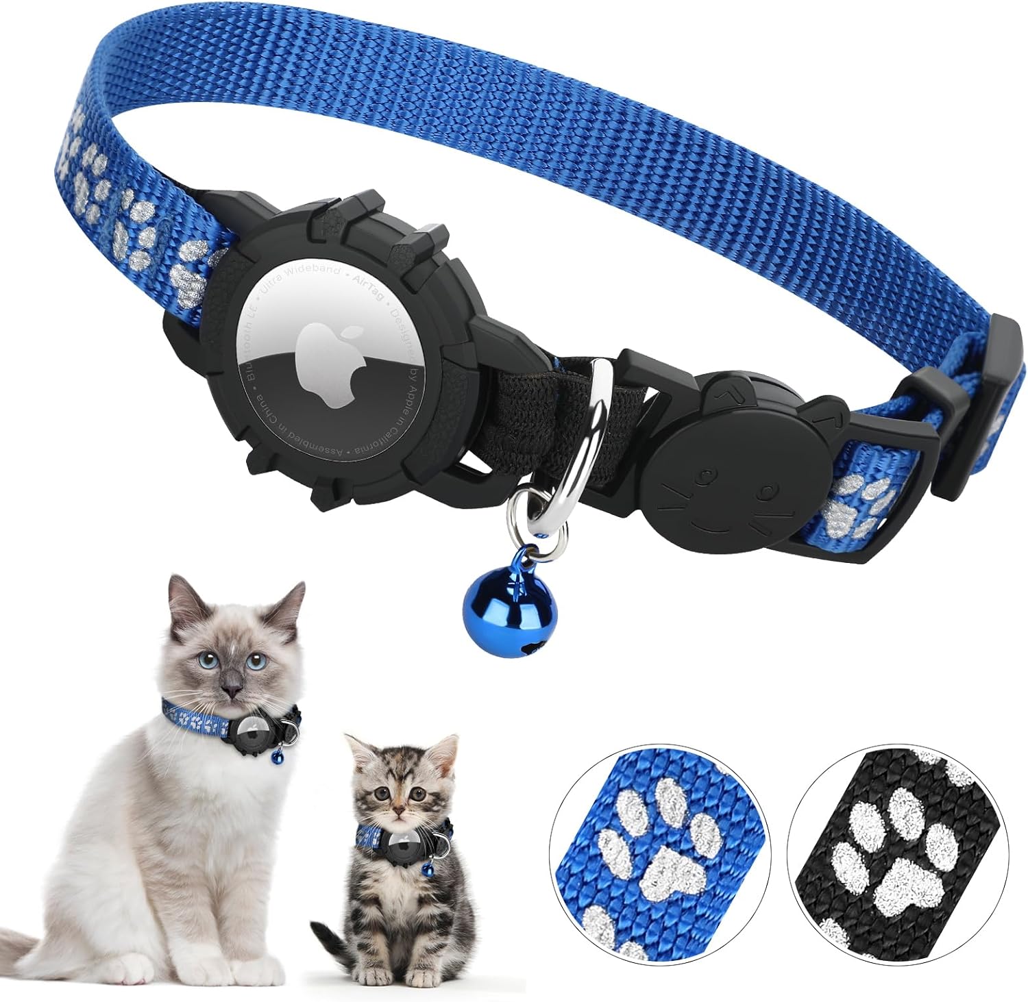 Pet Supplies Airtag Cat Collar, Kitten Collar with Waterproof Airtag