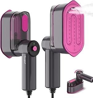 Travel Steamer for Clothes Small Iron - 1000W Portable Steamer & Mini Iron,10s Fast Heat, Handheld Mini Steamer with 8FT Cord, Foldable Handle, Travel, College Dorm & Home Essentials (Purple)