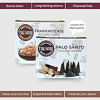 Vista 353 de TRUMIRI Incense Cones - Combo Pack of 20 Cone Incense - 10 Nag Champa + 10 Palo Santo - Insence Cones - Incense Cones Scented - Cone Incense Scents