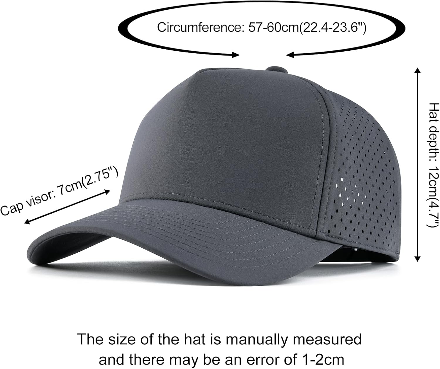 BOTVELA Men Adjustable Snapback Baseball Cap Vented Performance Laser Cut Mesh Hat - Image 7