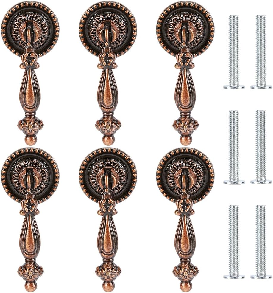 WEBEEDY 6 Pack Vintage Pull Knobs Antique Drawer Pendent