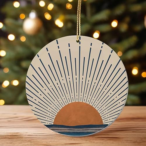 Miniatura 3 de Adorno de sol, adorno de sol, adorno de Navidad bohemio, adornos retro bohemios de olas del océano para árbol de Navidad, adorno bohemio, adornos de