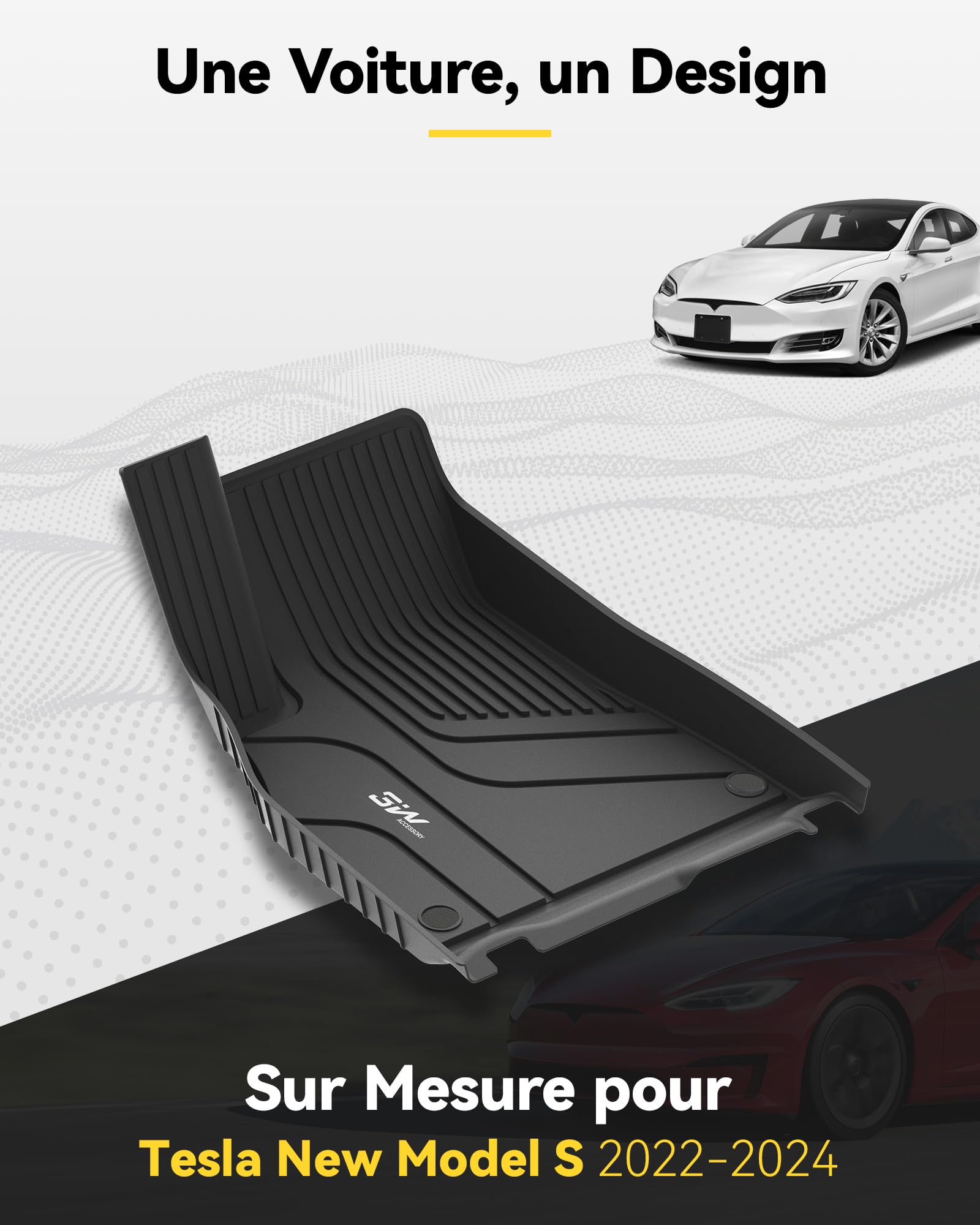 Image secondaire de Tapis de Sol Antidérapant 3W pour Tesla Model S 2022-2024 - Imperméable et Sur Mesure