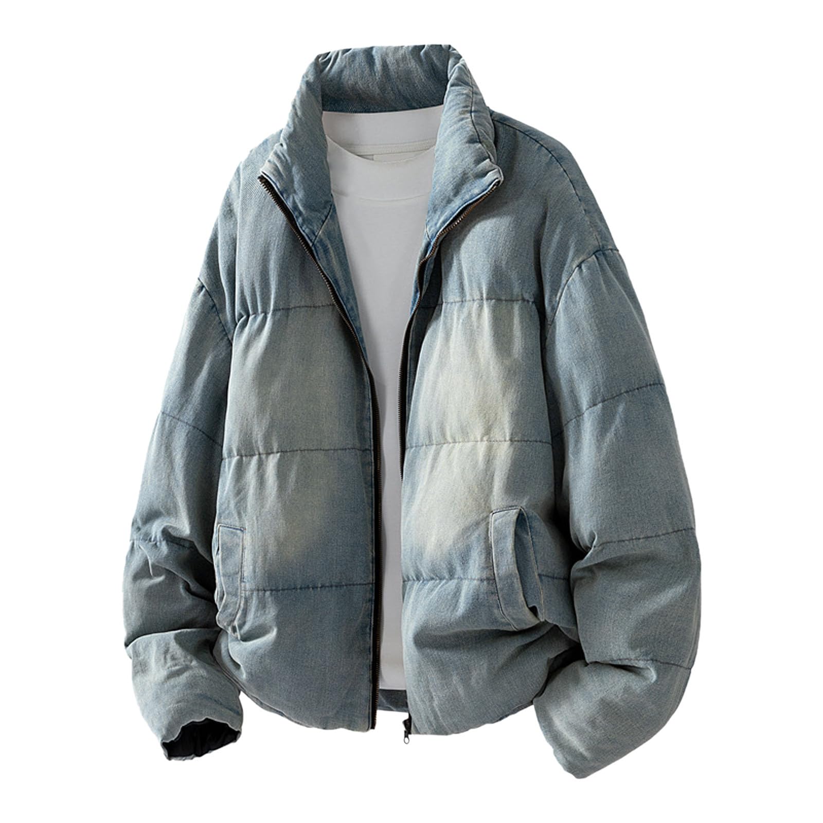Piumino da uomo, leggero, trapuntato, caldo, invernale, da uomo, per autunno e inverno, in tinta unita, giacca softshell