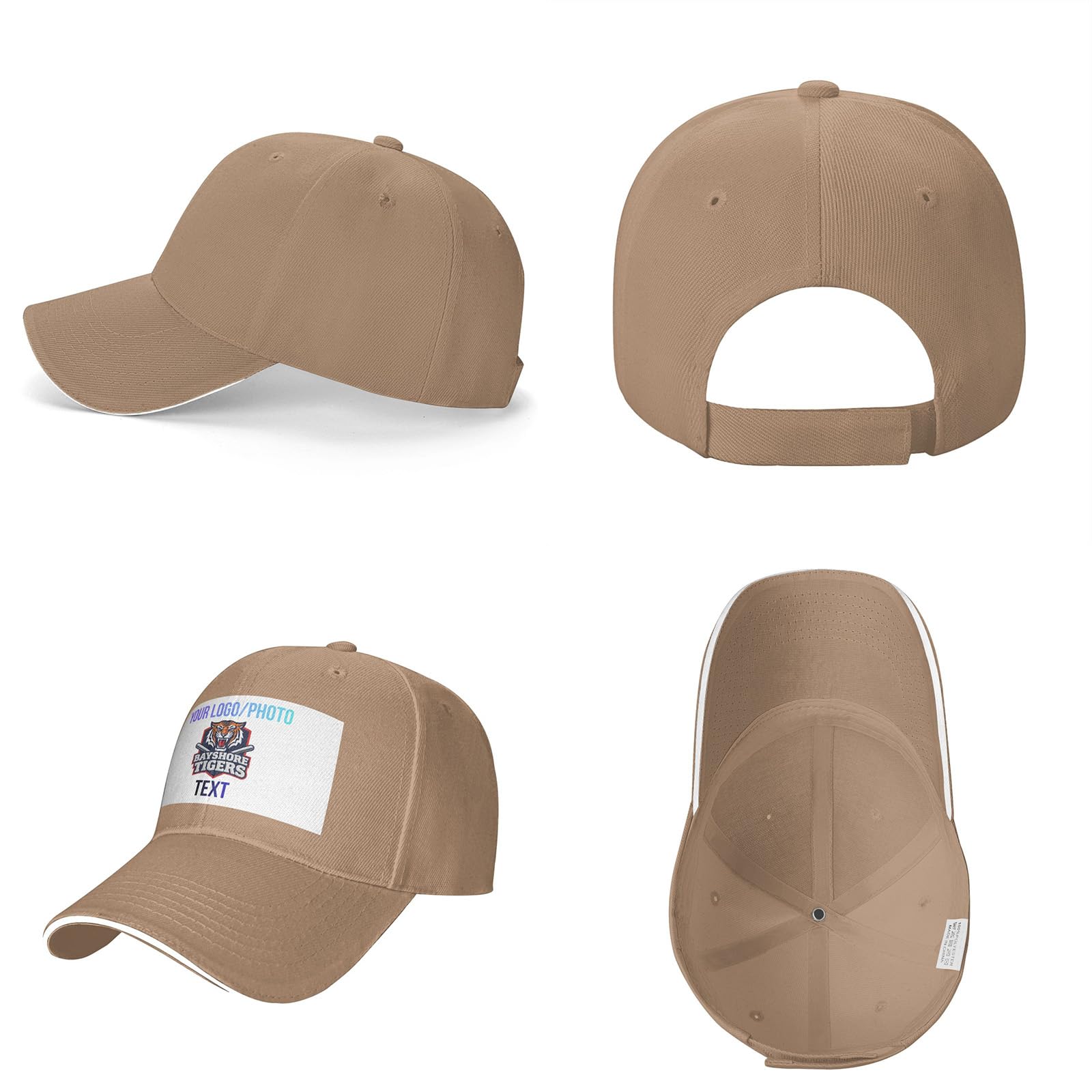 Gorra de Béisbol Personalizada - Diseña tu Propia Gorra con Foto y Texto, Gorra de Sándwich Ajustable para Hombre y Mujer, Gorra Deportiva Estructurada y Transpirable — view 3