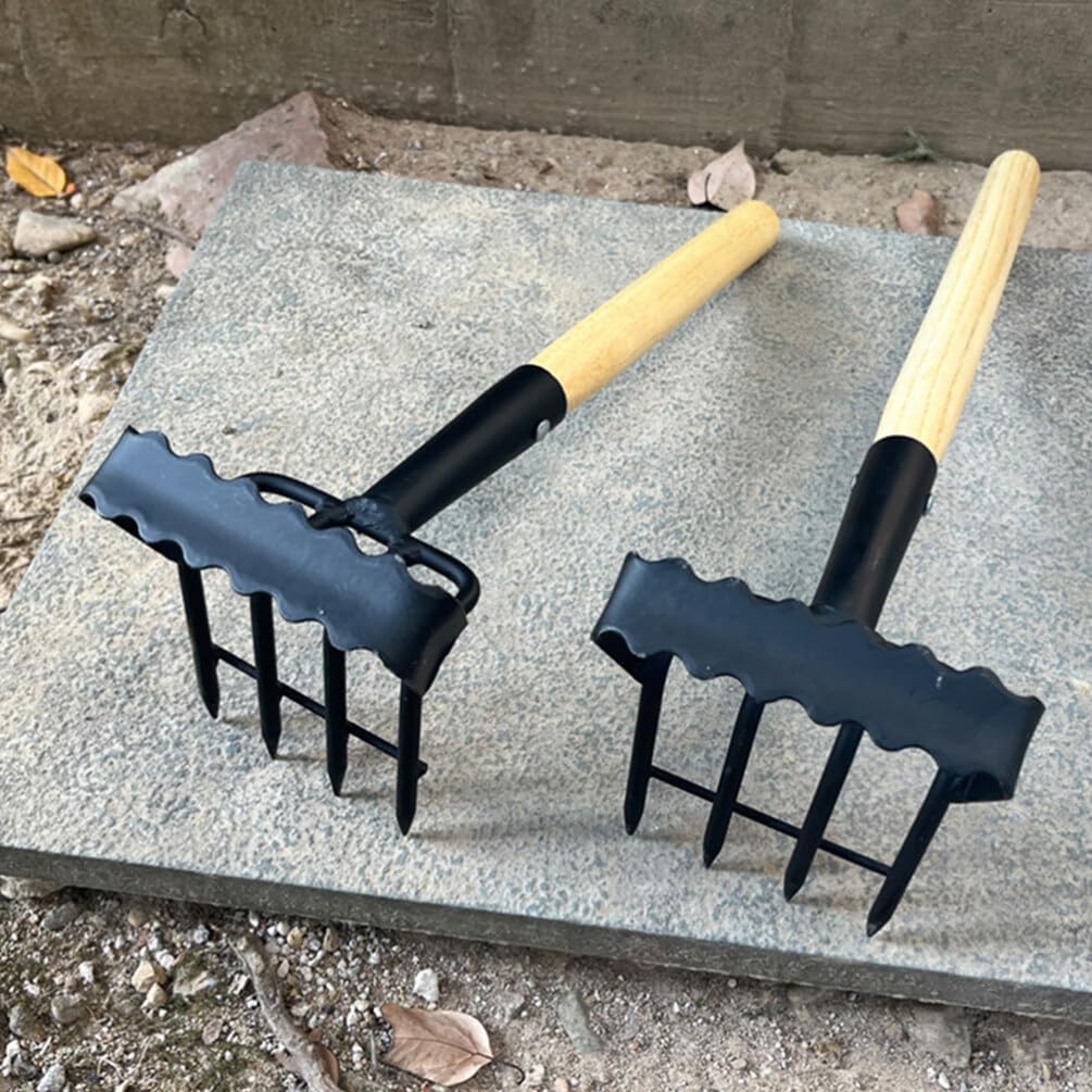 Yardwe Small Hand Rake for Gardening Lightweight Landscape Tool for Soil Spreading and Weeding Tines for Collection and Garden Maintenance