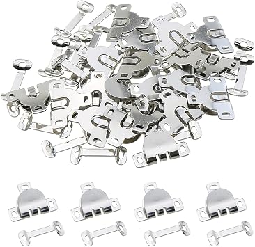 ZZHXSM 20 Sets Sewing Hook and Eye Fasteners 17mm Hook and Eye Fasteners Sewing Fasteners Kit for Waist Pants Bras Skirts Pants Clothing DIY Crafts Silver