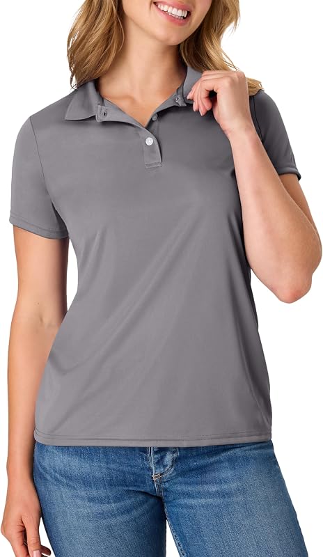 Hanes Polo de rendimiento para mujer, paquete individual o de 3, polo deportivo Cool DRI que absorbe la humedad, protección UPF 40+