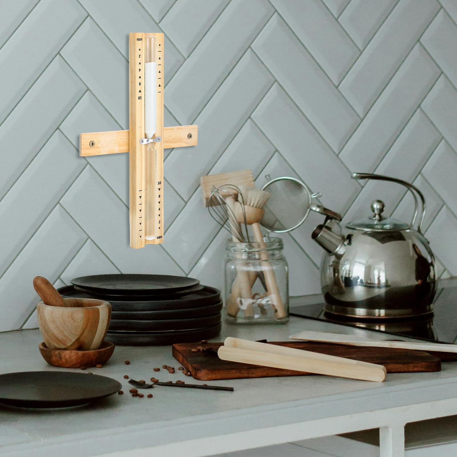 Sanduhr und Klassischem Design mit Glatter Oberfläche Glas 10 Minuten Sauna Raum Timer für Dekorative Wohn und Küchenanwendung