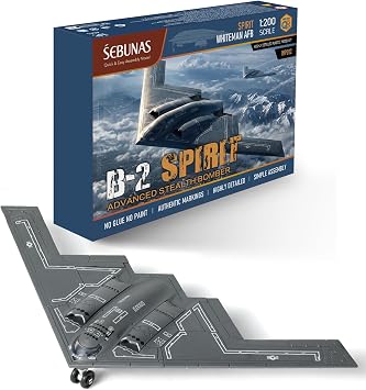 SEBUNAS 1/200 Scale B-2 Spirit Military Aircraft Toy Quick Build Model