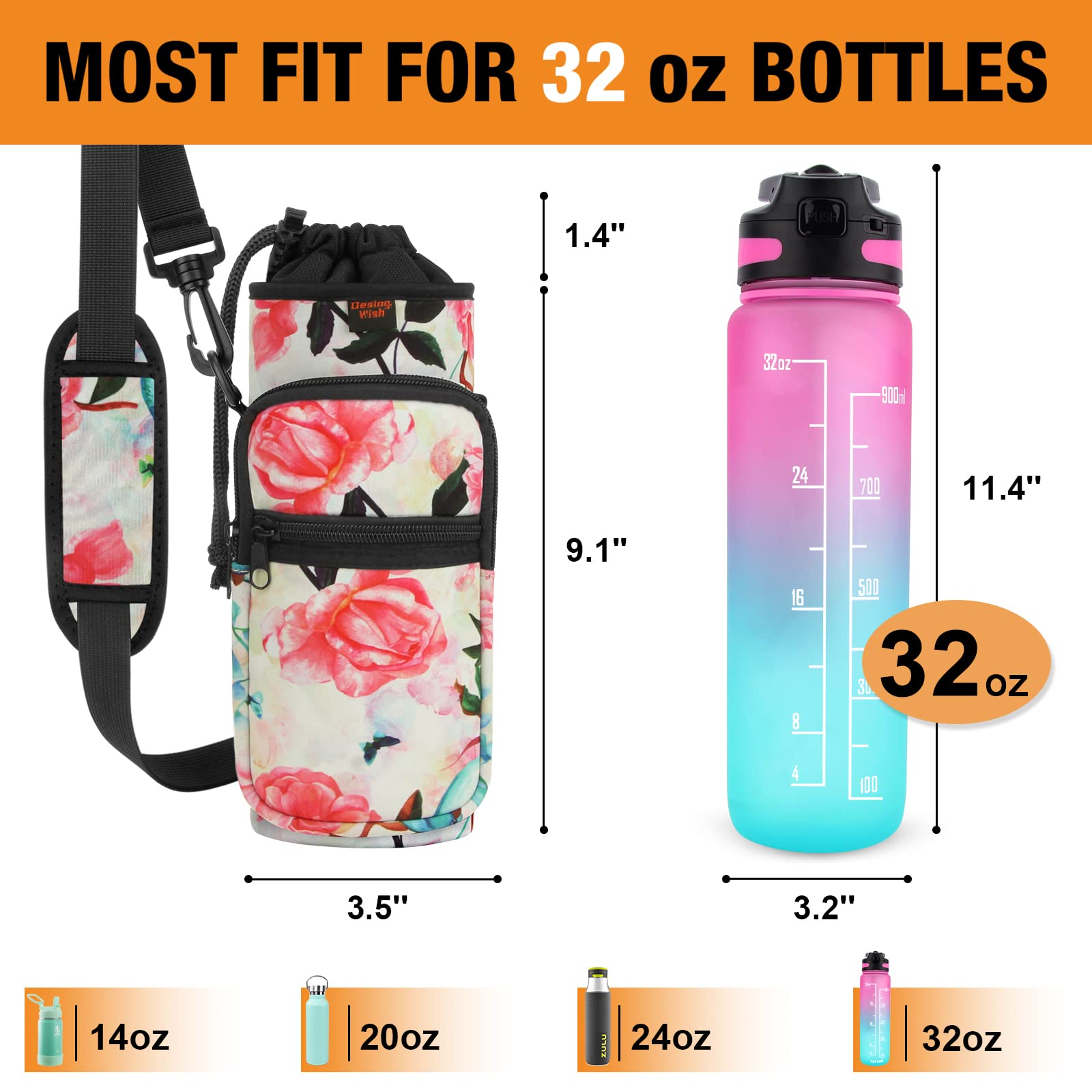 Desing Wish 24oz Flessenhouder voor de fiets, drankhouder zonder