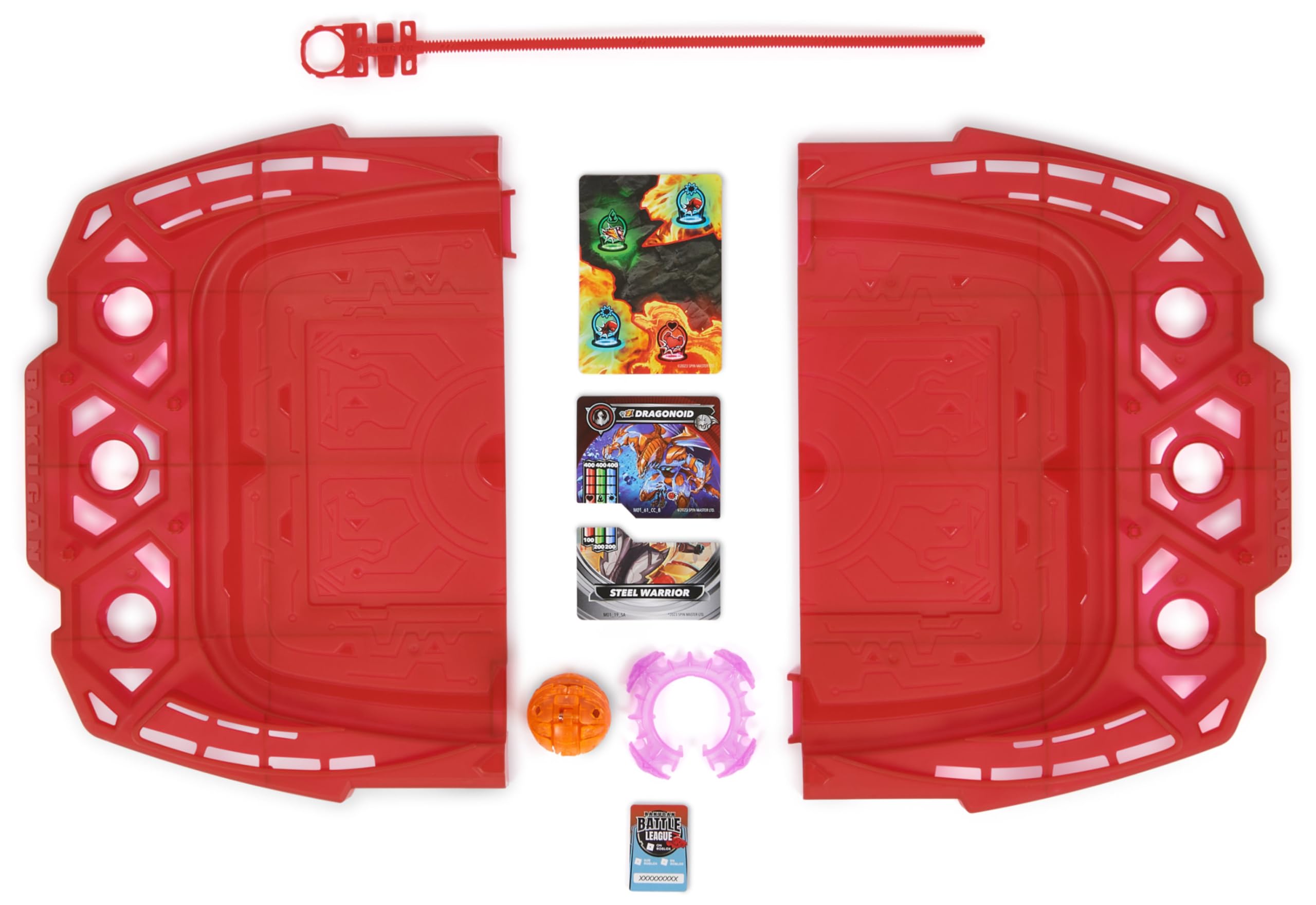 BAKUGAN 3.0 - Battle Zone - Arène De Combat 40 Cm - Special Attack Dragonoid + Lanceur + Anneau + 2 Cartes - Code Roblox - Dès 6 Ans