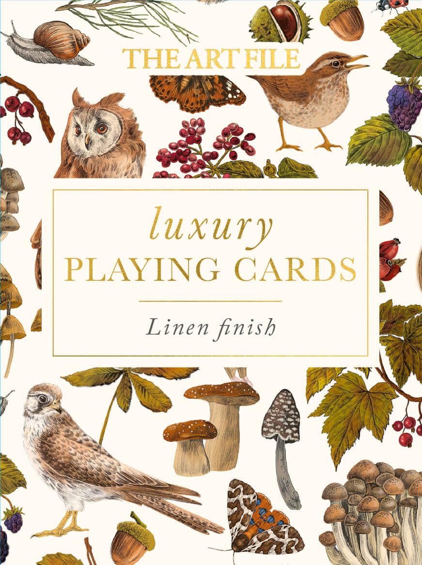 The Art File Luxury Playing Cards Nature Illustrated Flora and Fauna - Linen Finish