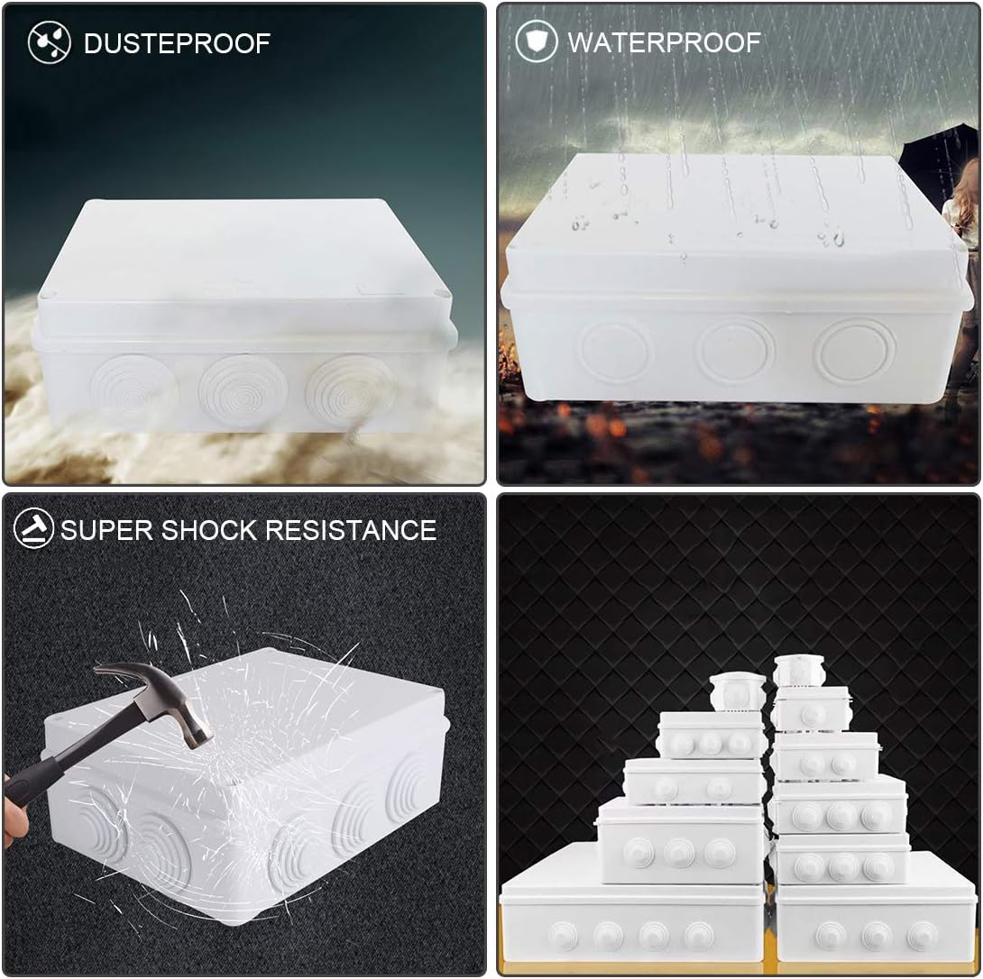 uxcell 200mm x 150mm x 100mm Dustproof IP65 Junction Box DIY Case Enclosure Gray