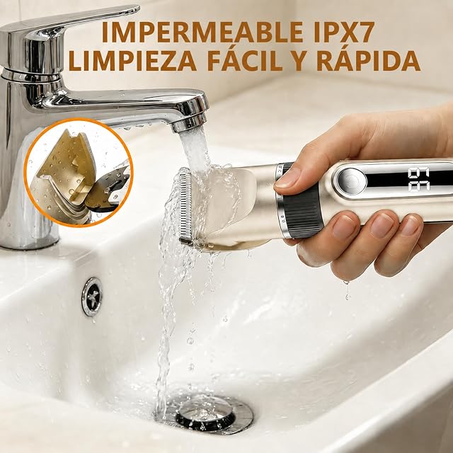 Foto 6 de 8 de Maquina Cortar Pelo Perros IPX7 USB Pantalla LED Cuchillas Cerámica