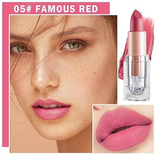 Miniatura 2 de Lápiz labial mate nude aterciopelado, brillo de labios, no se decolora, no pegajoso, lápiz labial color nude, tinte de labios mate, de larga