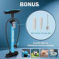 Vista 2 de Bomba de neumáticos de bicicleta portátil, bomba de aire de mano para pelotas de ejercicio de bicicleta, inflables, se adapta a válvulas Presta