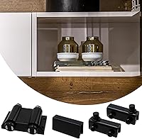 Vista 6 de Antrader Bisagra de pivote de puerta de vidrio de acero inoxidable Cierre magnético de doble cabeza ABS negro con abrazadera para puerta de vidrio