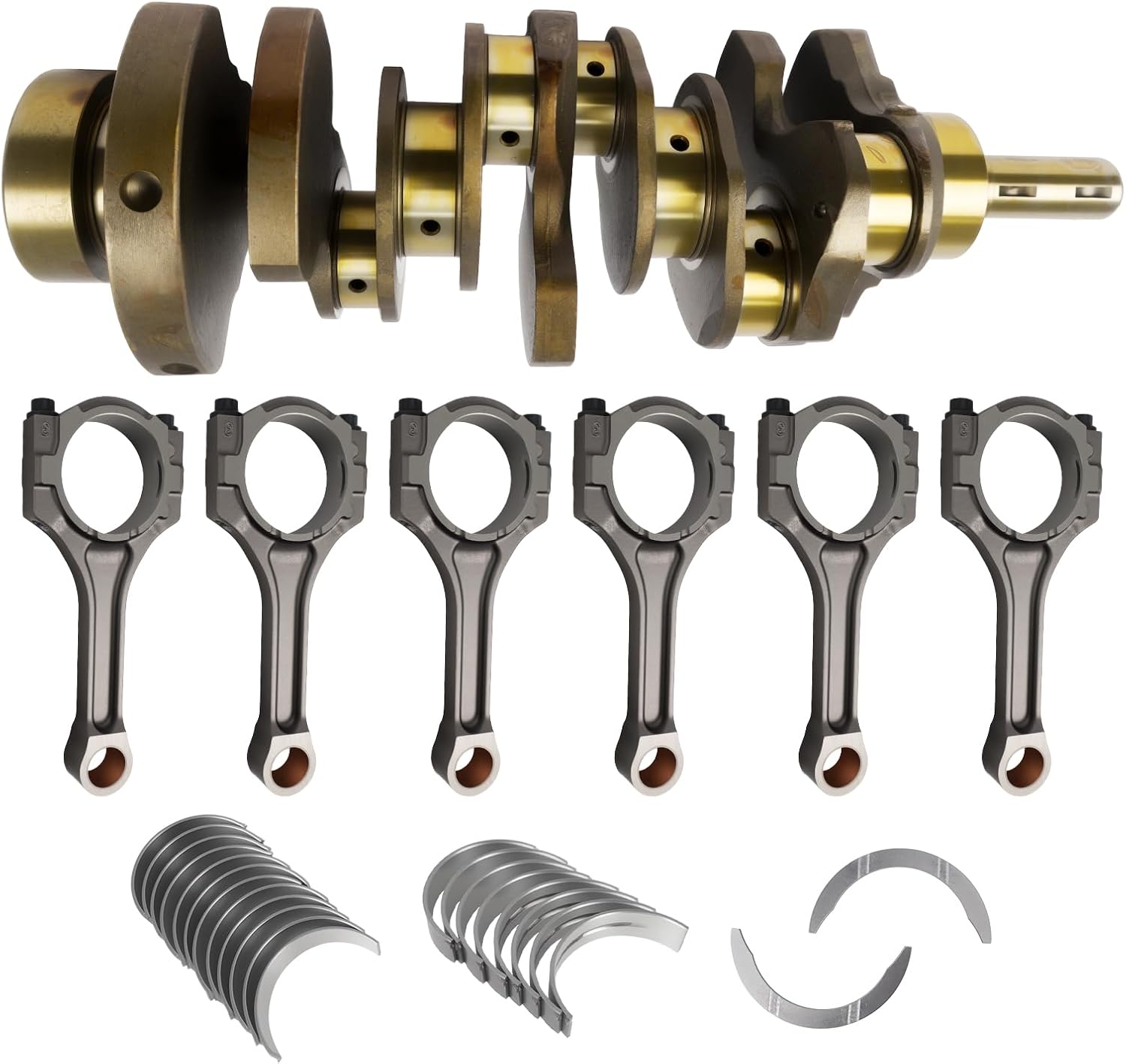 Engine Rebuild Overhaul Kit for 2011-2019 Kia Sorento/Sedona/Cadenza, for 2013-2019 Hyundai Santa Fe/Azera 3.3L G6DH, Include 3.3 Crankshaft, Timing Chain Kit, Head Gasket Set Replace# 23110-3CFA0
