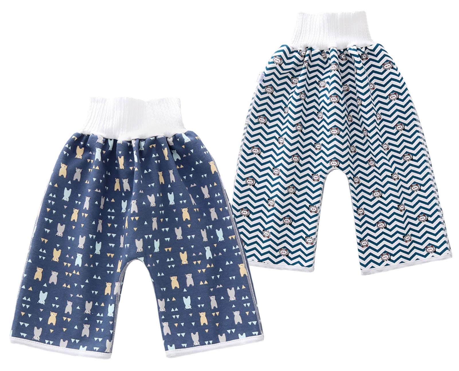 Happy Cherry- Filles Garçons Couvre-Couches Pantalon Anti-Mouillage Toilette Potty Training Shorts Absorbant Taille Haute Anti-Fuites Vêtements Pur Coton Lavable 0-12 Ans