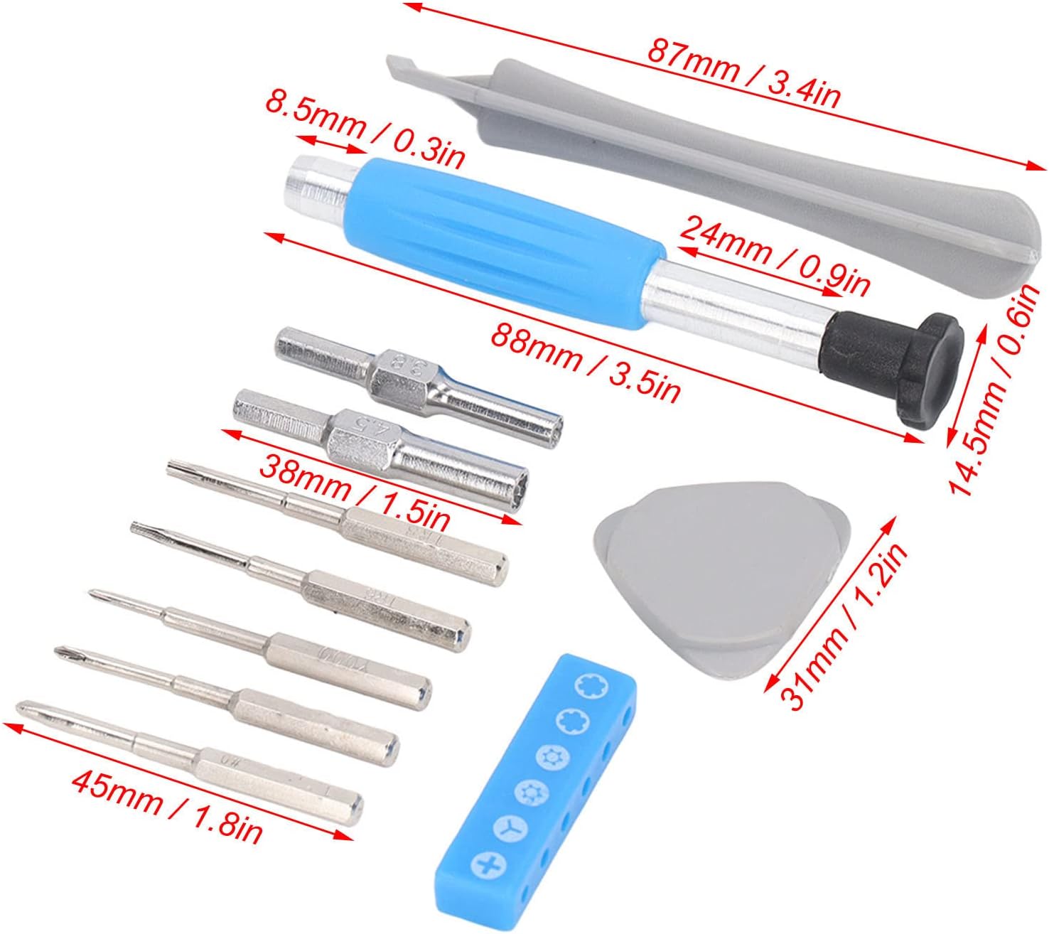 Screwdriver Set, 3.8mm 4.5mm Security Bit Screwdriver, Screwdriver Repair Tool Kit, T8 T6 Screwdrivers Pry Opening Repair Tool Kit
