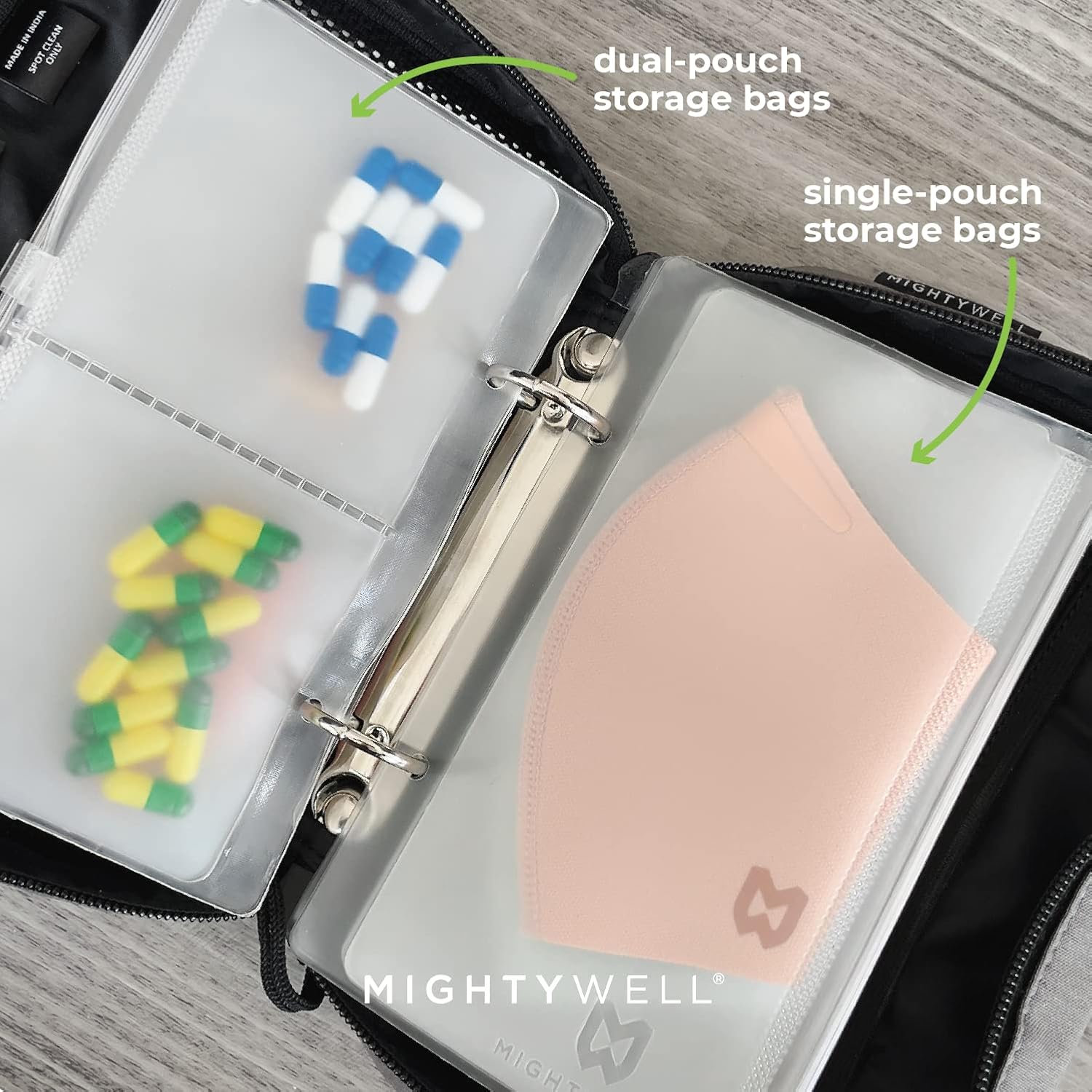 Mighty Well Diabetic Supplies Travel Case, Storage Bag for Glucose Meter and Other Diabetic Supplies (Bag Only), Self Care Case (Steel)